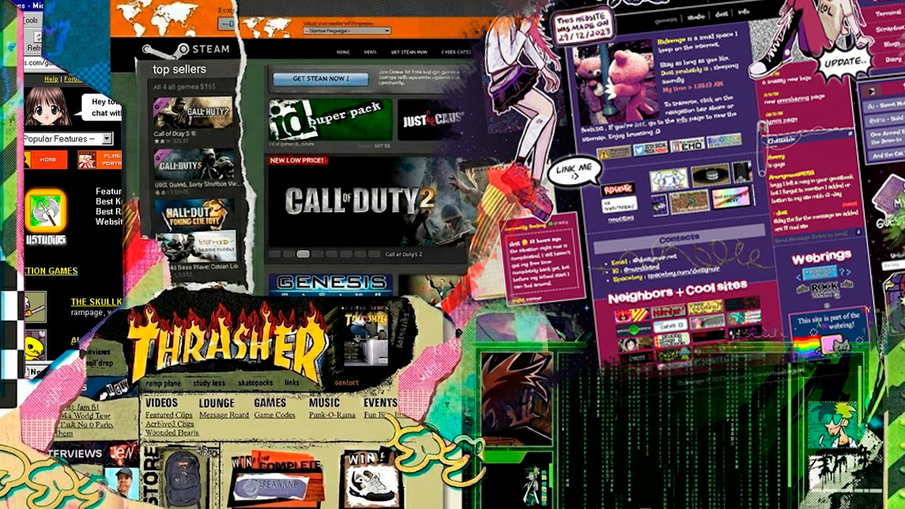 Old blogs and websites collage.